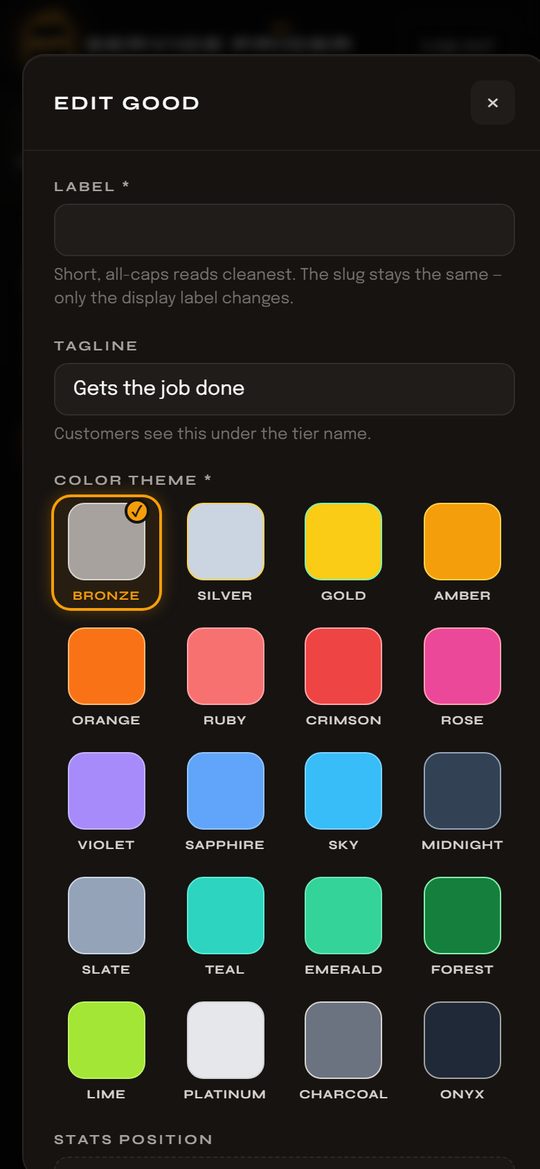 Customize Tier: Name it, color it